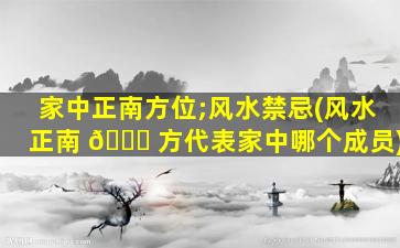 家中正南方位;风水禁忌(风水正南 🐝 方代表家中哪个成员)